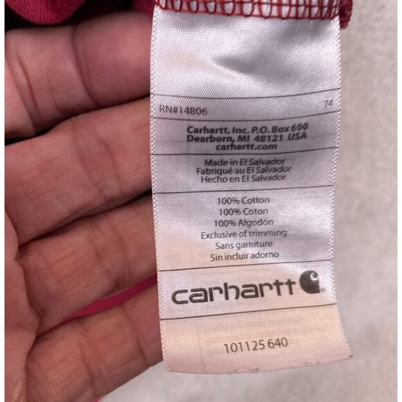 Carhartt Mens T-Shirt Medium Short Sleeve Crew Neck Relaxed Fit Pocket Tee Red - Picture 4 of 10